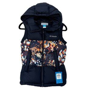 Columbia Puffer Vest Omni-Heat Hooded Floral Print Lightweight XS‎